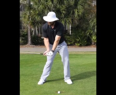 Avoid being right arm dominant at the start of the downswing