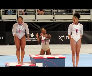 Simone Biles dances on the podium as she wins Uneven Bars Title 🥇- US Championships 2024