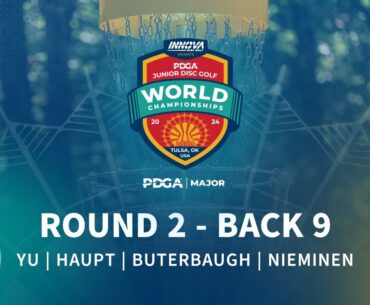 2024 PDGA Junior Disc Golf World Championships | MJ18 R2B9 | Yu, Haupt, Buterbaugh, Nieminen