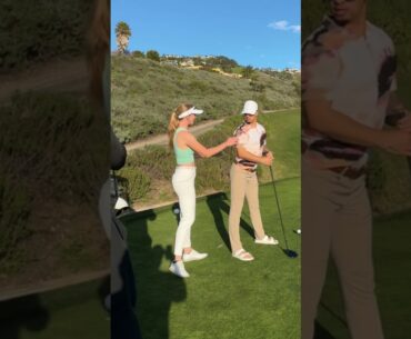 Giving my first golf lesson ever!