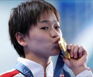Quan Hong-chan wins 10-meter diving gold medal and defends solo diving title at the Paris Olympics