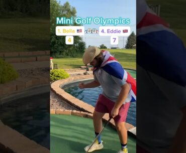 Hole 3, Round 2 | #1 Bella 🇺🇸 vs #4 Eddie 🇬🇧 (Mini Golf Olympics) #minigolf