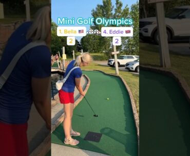 Hole 2, Round 2 | #1 Bella 🇺🇸 vs #4 Eddie 🇬🇧 (Mini Golf Olympics) #minigolf