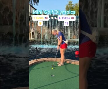Hole 5, Round 2 | #1 Bella 🇺🇸 vs #4 Eddie 🇬🇧 (Mini Golf Olympics) #minigolf