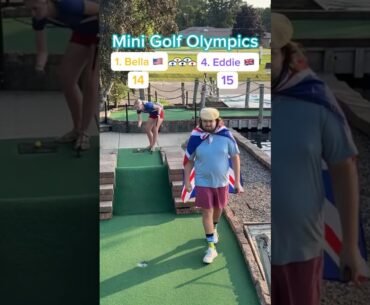 Hole 7, Round 2 | #1 Bella 🇺🇸 vs #4 Eddie 🇬🇧 (Mini Golf Olympics) #minigolf