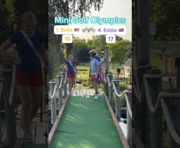 Hole 8, Round 2 | #1 Bella 🇺🇸 vs #4 Eddie 🇬🇧 (Mini Golf Olympics) #minigolf
