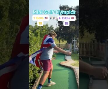 Hole 9, Round 2 | #1 Bella 🇺🇸 vs #4 Eddie 🇬🇧 (Mini Golf Olympics) #minigolf