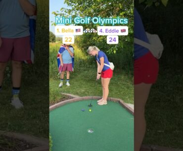 Hole 11, Round 2 | #1 Bella 🇺🇸 vs #4 Eddie 🇬🇧 (Mini Golf Olympics) #minigolf