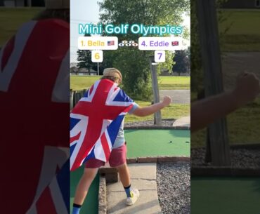 Hole 4, Round 2 | #1 Bella 🇺🇸 vs #4 Eddie 🇬🇧 (Mini Golf Olympics) #minigolf