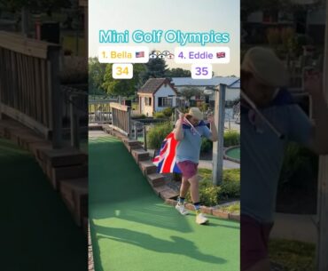 Hole 16, Round 2 | #1 Bella 🇺🇸 vs #4 Eddie 🇬🇧 (Mini Golf Olympics) #minigolf
