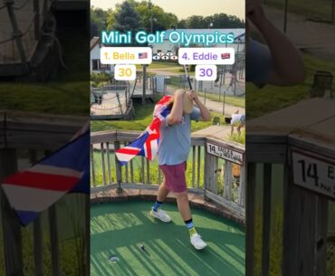 Hole 14, Round 2 | #1 Bella 🇺🇸 vs #4 Eddie 🇬🇧 (Mini Golf Olympics) #minigolf