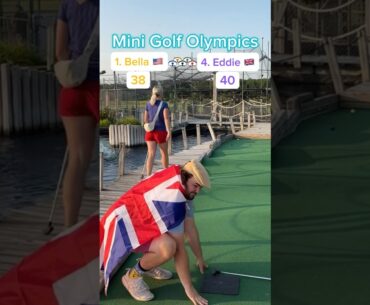 Hole 18, Round 2 | #1 Bella 🇺🇸 vs #4 Eddie 🇬🇧 (Mini Golf Olympics) #minigolf