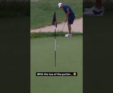 Unreal! Matt Jones uses the toe of his putter to drain it! 👀 #livgolf #shorts