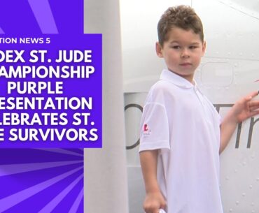 FedEx St. Jude Championship purple presentation celebrates St. Jude survivors