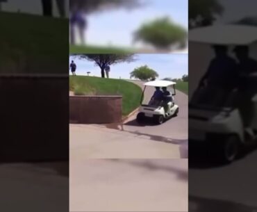 Close call in the golf cart 😱