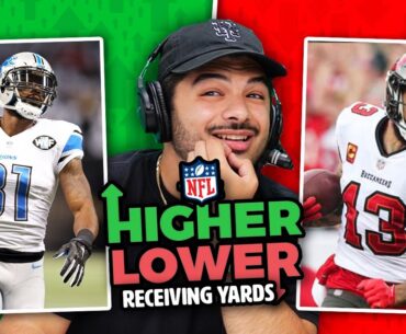Which WR has the MOST Receiving Yards all time? (Higher or Lower)