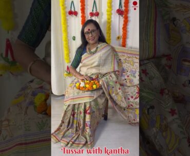 🌼 tussar with kantha🌼Rai BoutiqueBooking number - 📞📞9831436940📍📍Address- 14/36 Golf Club Road