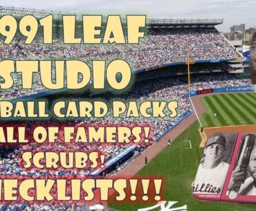 1991 Leaf Studio Baseball Card stack of packs Hall of Famers and Shamers #vintagebaseballcards