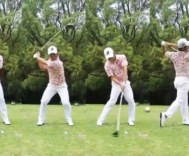 Terumichi KAKAZU 嘉数光倫 プロゴルファー DRIVER SHOT SLOW MOTION !!!