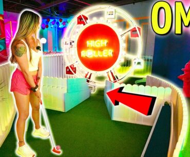 Insane FIRST OF IT'S KIND Mini Golf Course! - CRAZY Holes!