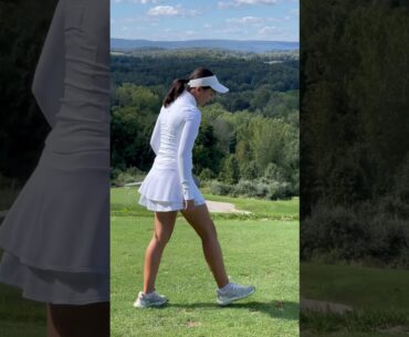 Par 3 GIR #golf #golfgirl #golfswing #golfshorts