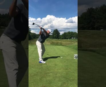 Alex Noren pounds a tee shot with #tomgillisgolfinstruction ! #golf #golflessons