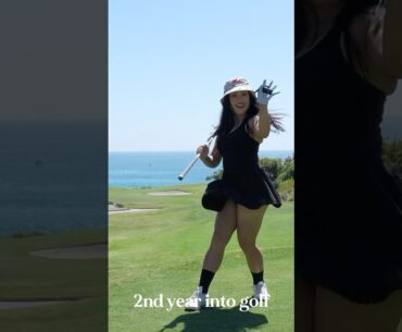 That shot landed 210yds down the fairway. #golf #golflife #golfswing #golfgirl #golfshorts