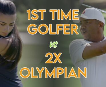 CAN A FIRST TIME GOLFER BEAT A 2x OLYMPIAN? | Failing Fore-ward Ep. 1