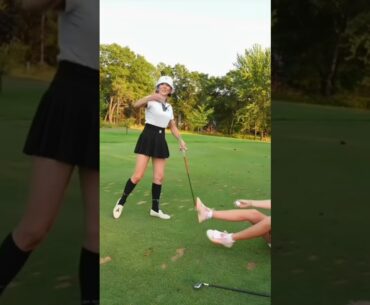 We ALWAYS bicker on the course #twins #golfgirls 😂