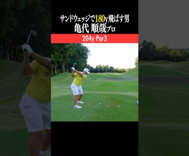 【クラブ縛り】60°のSWで180y飛ばすプロ【亀代順哉プロ】#shorts #ゴルフスイング #男子プロ#なみきゴルフ