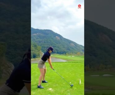 Professional Asian golf girl #short