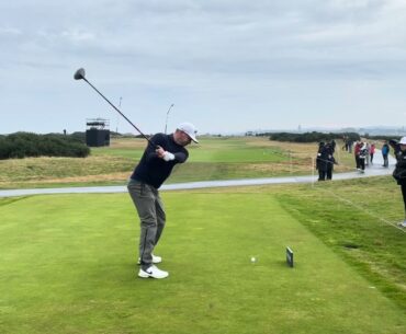 Alex Noren Driver Swing down the line St. Andrews 2024 Dunhill Links