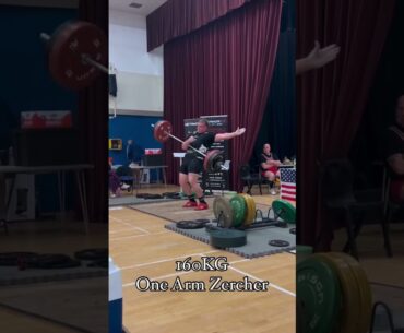 ONE arm 💪 160kg zercher Matt Jones