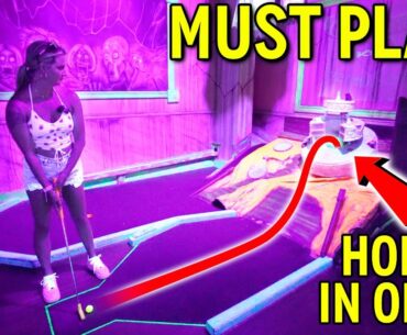 Elisha's Favorite Blacklight Mini Golf Course! - Epic One of a Kind Course!