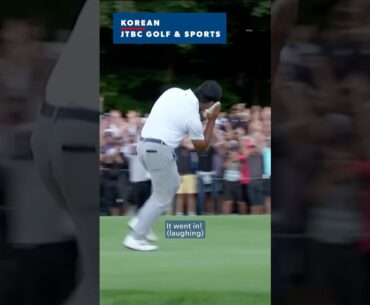 Si Woo Kim’s ELECTRIC hole-out in different languages 🗣️