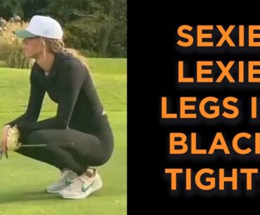 Lexie Hull Legs In Black Tights While Golfing with Caitlin Clark (Oct. 14, 2024)