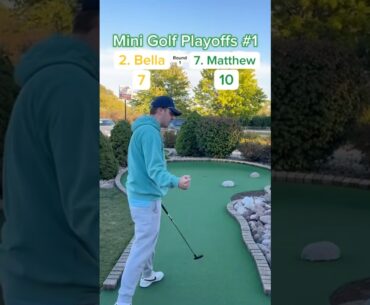 Hole 3, Round 1 Mini Golf Playoffs #1 | #2 Bella vs #7 Matthew #minigolf