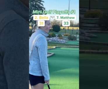 Hole 12, Round 1 Mini Golf Playoffs #1 | #2 Bella vs #7 Matthew #minigolf