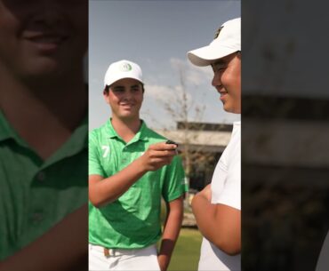Tom Kim was having some fun at the National Car Rental PGA Jr. League Championship. 😂