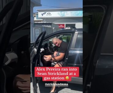 Alex Pereira ran into Sean Strickland 🤣 (via alexpoatanpereira/IG) #shorts