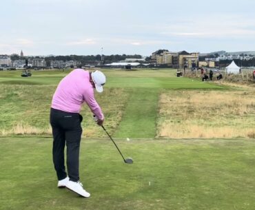 Marcus Armitage (Crazy Man) Driver Swing Down the Line October 2024 Hole 16 St Andrews