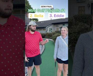 Hole 1, Round 2 Mini Golf Playoffs #1 | #2 Bella vs #3 Eddie #minigolf