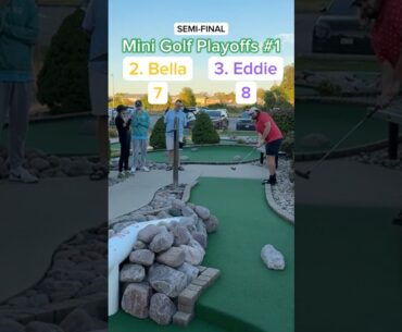 Hole 4, Round 2 Mini Golf Playoffs #1 | #2 Bella vs #3 Eddie #minigolf