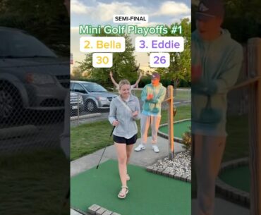 Hole 13, Round 2 Mini Golf Playoffs #1 | #2 Bella vs #3 Eddie #minigolf