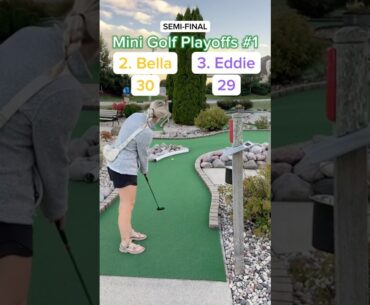 Hole 14, Round 2 Mini Golf Playoffs #1 | #2 Bella vs #3 Eddie #minigolf