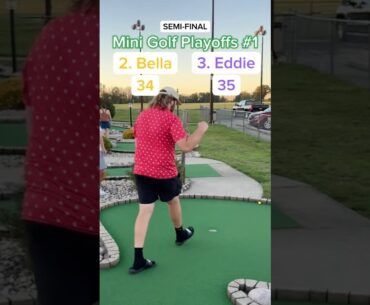 Hole 16, Round 2 Mini Golf Playoffs #1 | #2 Bella vs #3 Eddie #minigolf