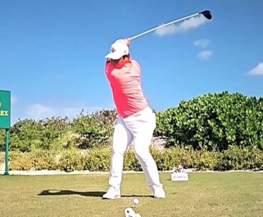 Tom Kim Driver Swing in Super Slow-Mo,  face on