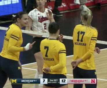 Michigan vs #2 Nebraska | 2024 College Women's Volleyball Highlights