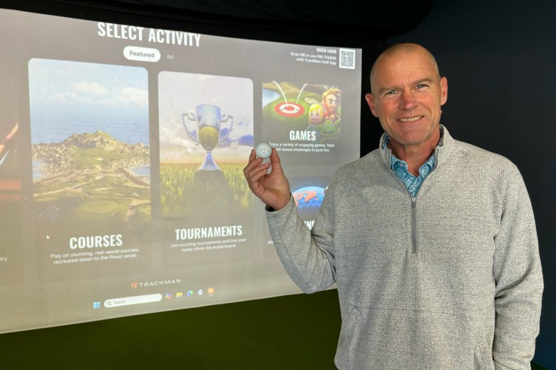 Jeff Sturdivan's SwingPath Golf Club, a golf simulation business, allows golfers to play more than 300 courses from around the world, using Trakman technology.