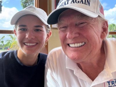 Donald Trump plays golf with his granddaughter Kai and Elon Musk joins them!